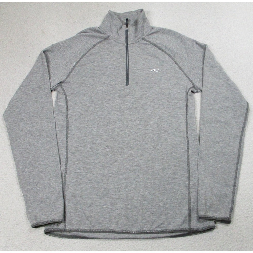 KJUS Trace‎ Halfzip Pullover Mens Small Gray Zip Long Sleeve Golf Skiing